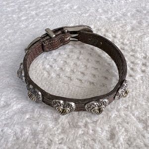 Brighton leather and silver buckle bracelet